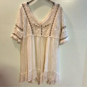 Free People Elegant White Lace Women's Top